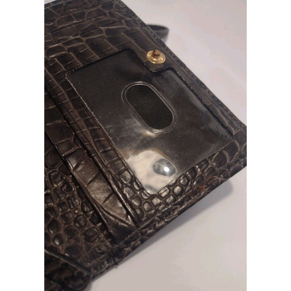 Brahmin Debra Brown Wristlet Wallet Melbourne Leather Croc Embossed - Picture 12 of 16